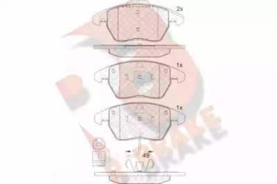 R BRAKE rb1567 -  Комплект тормозных колодок, дисковый тормоз